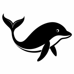 Obraz premium Clean Whale Vector Silhouette