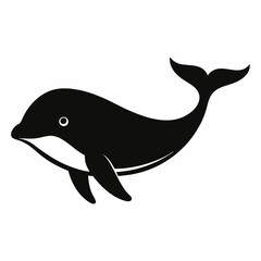 Fototapeta premium Clean Whale Vector Silhouette