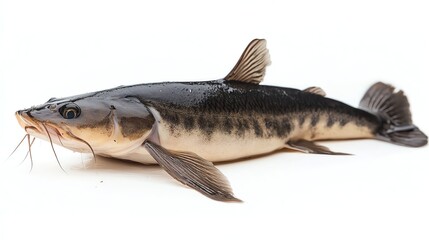 Obraz premium River catfish on White background