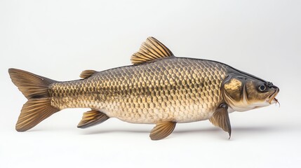 Fototapeta premium Smallscale mud carp on White background