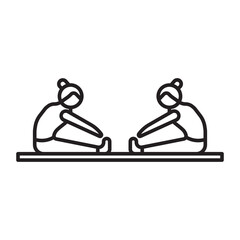 Stretching Pose Vector Line Icon Design