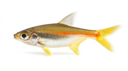 Yellowtail rasbora on White background