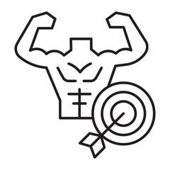 Fitness Goal Vector Line Icon Design