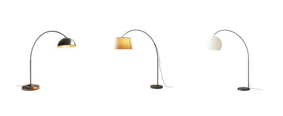 Collection of Arc Floor Lamp isolate on transparency background