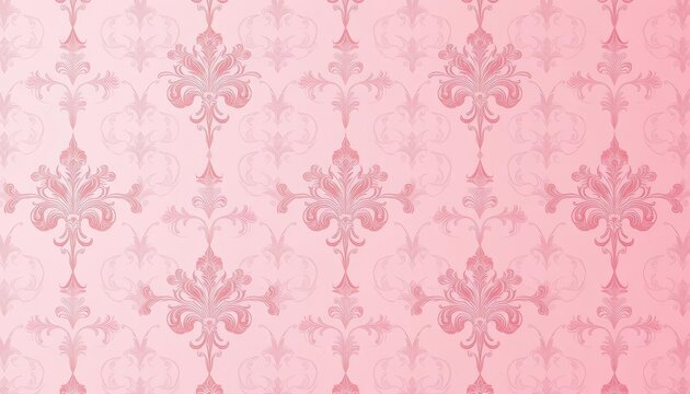 Fototapeta Subtle damask pattern on soft pink wallpaper, elegant texture, graphics, romantic