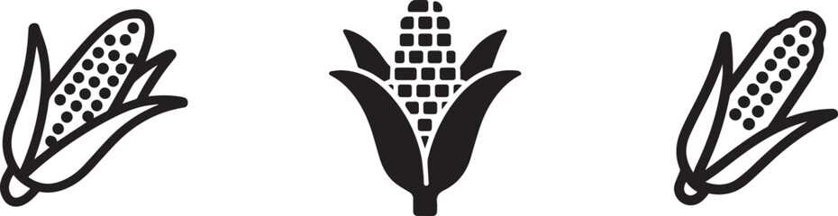 Corn Icons for Agriculture and Food Design