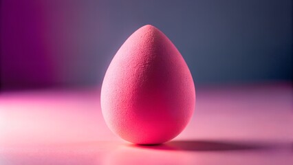 Pink Makeup Sponge on Pink Surface