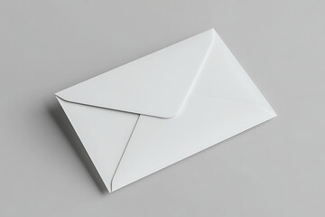 White Blank Envelope Lying Flat on a Light Gray Surface ready to send a letter to someone