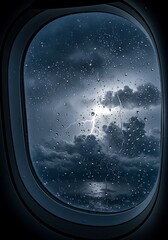 window of the plan show bad weather
