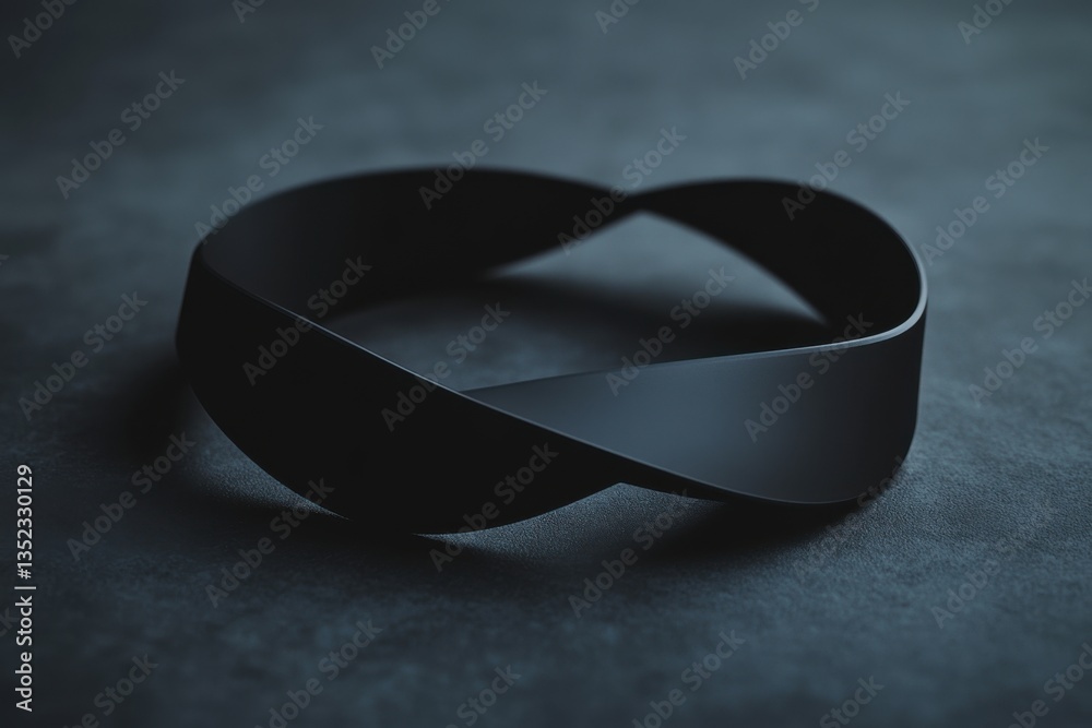 Wall mural infinity concept mobius strip with endless loop and soft diffused lighting