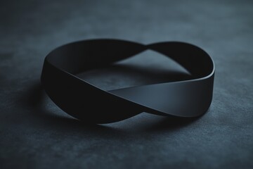 Infinity concept mobius strip with endless loop and soft diffused lighting