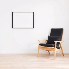 Fototapeta premium Chair and Empty Frames with an empty room