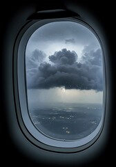 Naklejka premium view from airplane window cloud
