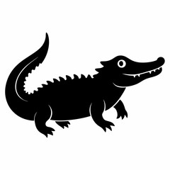 Crisp Crocodile Silhouette Artwork