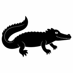 Crisp Crocodile Silhouette Artwork