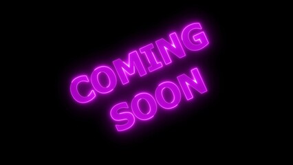 Neon Coming Soon text icon background illustration.