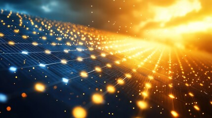 Futuristic digital wave of vibrant glowing lights and sparkling energetic motion representing technology innovation and the dynamic nature of the digital world