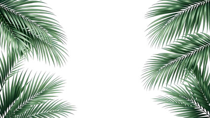 Obraz premium Palm leaves isolated on white background.