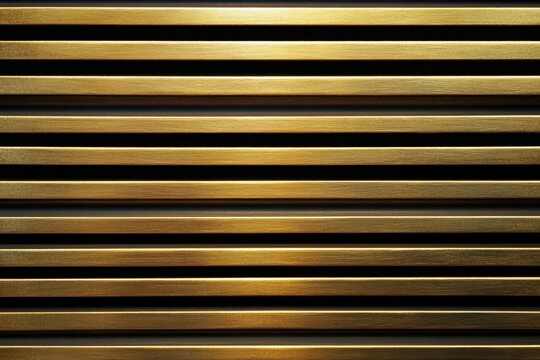 Golden horizontal slats with dark gaps creating a textured and patterned background design element