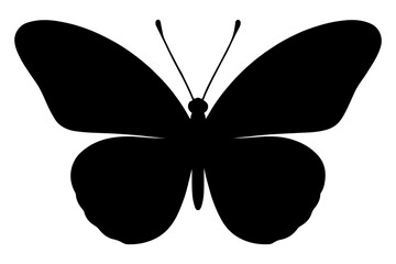 Simple Black Butterfly Silhouette vector
