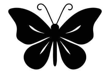 Simple Black Butterfly Silhouette vector
