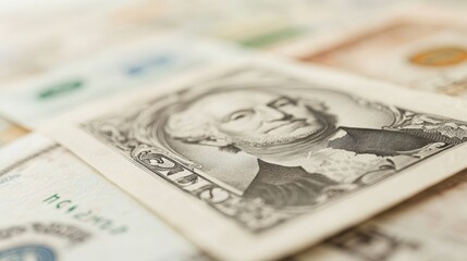 A close up of paper currency arranged by country in a neat row.