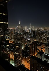 Obraz premium urban view at night from highest