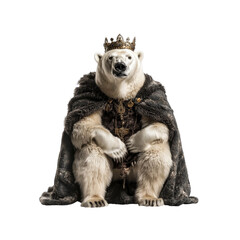 Majestic Polar Bear King in Royal Attire