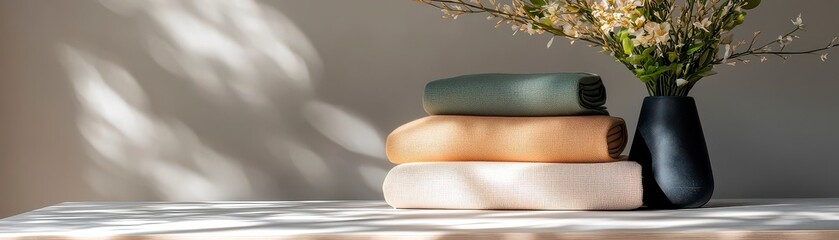 Discover serenity with a minimalist aesthetic This image showcases a Monochrome minimalist desk setup with balanced composition, simple aesthetics, and soft ambient lighting, fostering a calming work