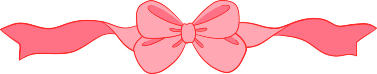 Coquette Pink Bow Ribbon Border Divider