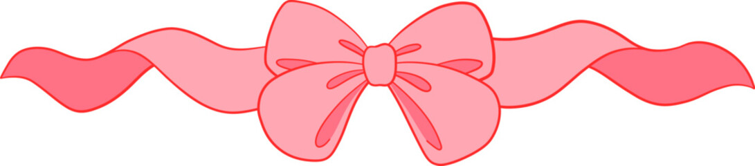 Coquette Pink Bow Ribbon Border Divider