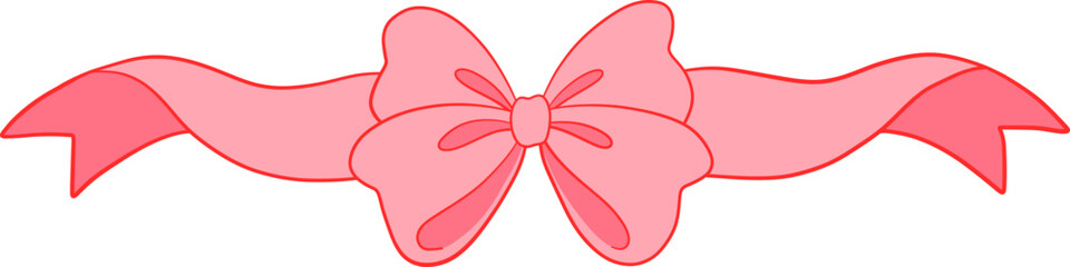 Coquette Pink Bow Ribbon Border Divider