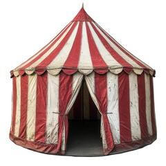 Circus Tent Red and White Striped isolated on transparent background