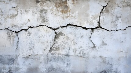 Obraz premium Cracked concrete wall with weathered, damaged texture