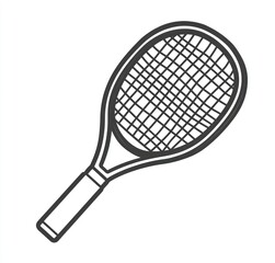 Tennis racket  a simple vector graphic outline icon  white background