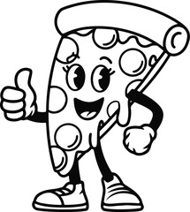 Obraz premium Cartoon Pizza Coloring Page