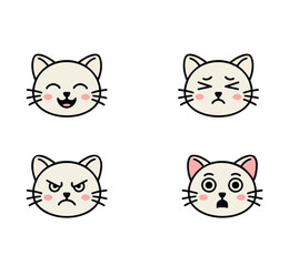 Cat 4 types of Facial Expression