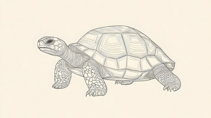 Fototapeta premium Minimalist line art of a tortoise