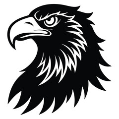 Obraz premium Eagle heads heads black and white vector, Head of an eagle in the form of the stylized tattoo. Eagle Mascot Vector Illustration