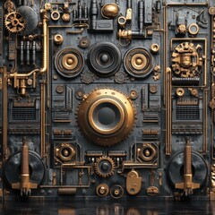 A detailed depiction of mechanical machinery and its intricate components