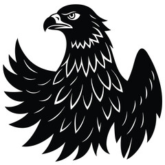 Obraz premium Eagle heads heads black and white vector, Head of an eagle in the form of the stylized tattoo. Eagle Mascot Vector Illustration
