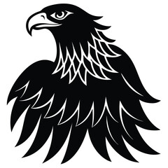 Fototapeta premium Eagle heads heads black and white vector, Head of an eagle in the form of the stylized tattoo. Eagle Mascot Vector Illustration