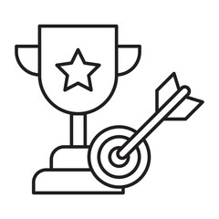 Daily Goals Tracker Vector Line Icon Design