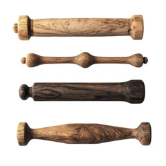 Wooden rolling pins collection various shapes and sizes artisan craftsmanship