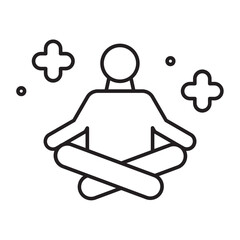 Work Break Yoga Vector Line Icon Design