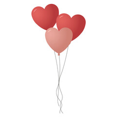 Heat shape balloons vector illuatration in flat style 
