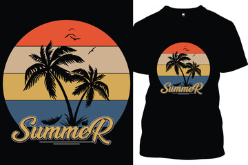 summer vector retro  t shirt design