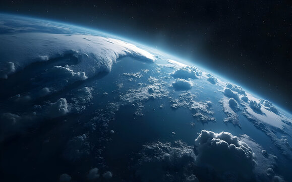 Earthrise: Serene Blue Planet with Cloud Formations