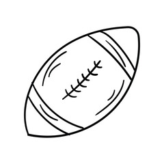 Rugby  line doodle icon with white background vector stock illustration
