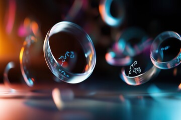 Floating equations form shapes with soft ambient lighting and negative space below